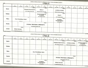 Jadwal Perkuliahan PBA Semester 1