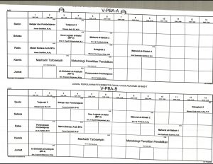 Jadwal Perkuliahan PBA Semester 5 OK