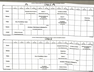 Jadwal Perkuliahan PBA Semester 1 OK