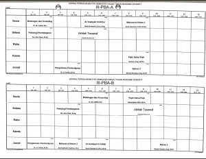 Jadwal Perkuliahan PBA Semester 3 OK