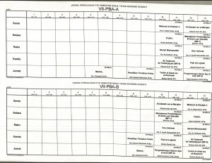 Jadwal Perkuliahan PBA Semester 7